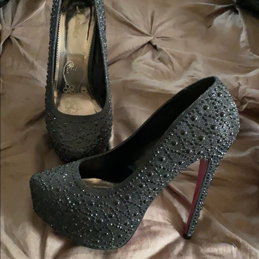 Black studded heels